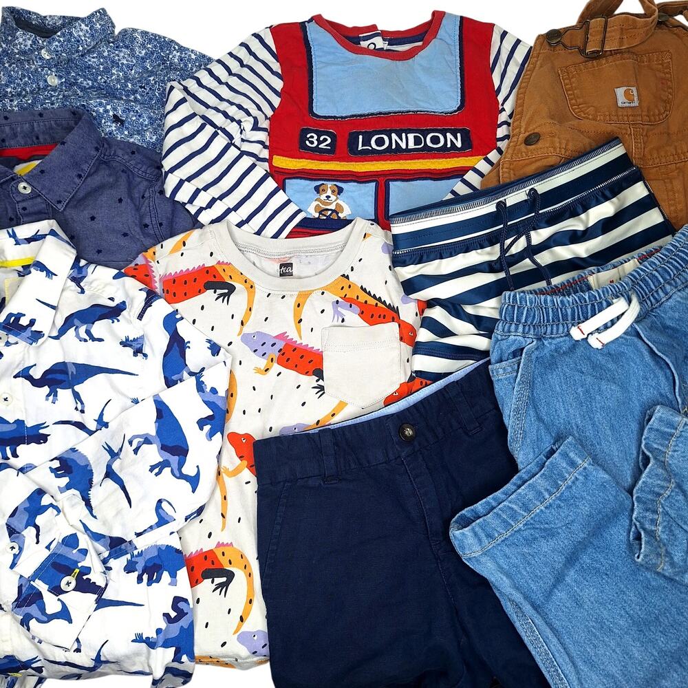 Boys 3-4/4-5 Clothing Lot Mini Boden Tea Janie & Jack Carhartt Outfits Overalls